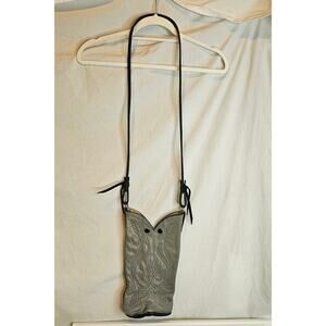 Cowboy Boot Gray Crossbody Purse/bag. Made USA. Sturdy straps. Cowgirl. Western.